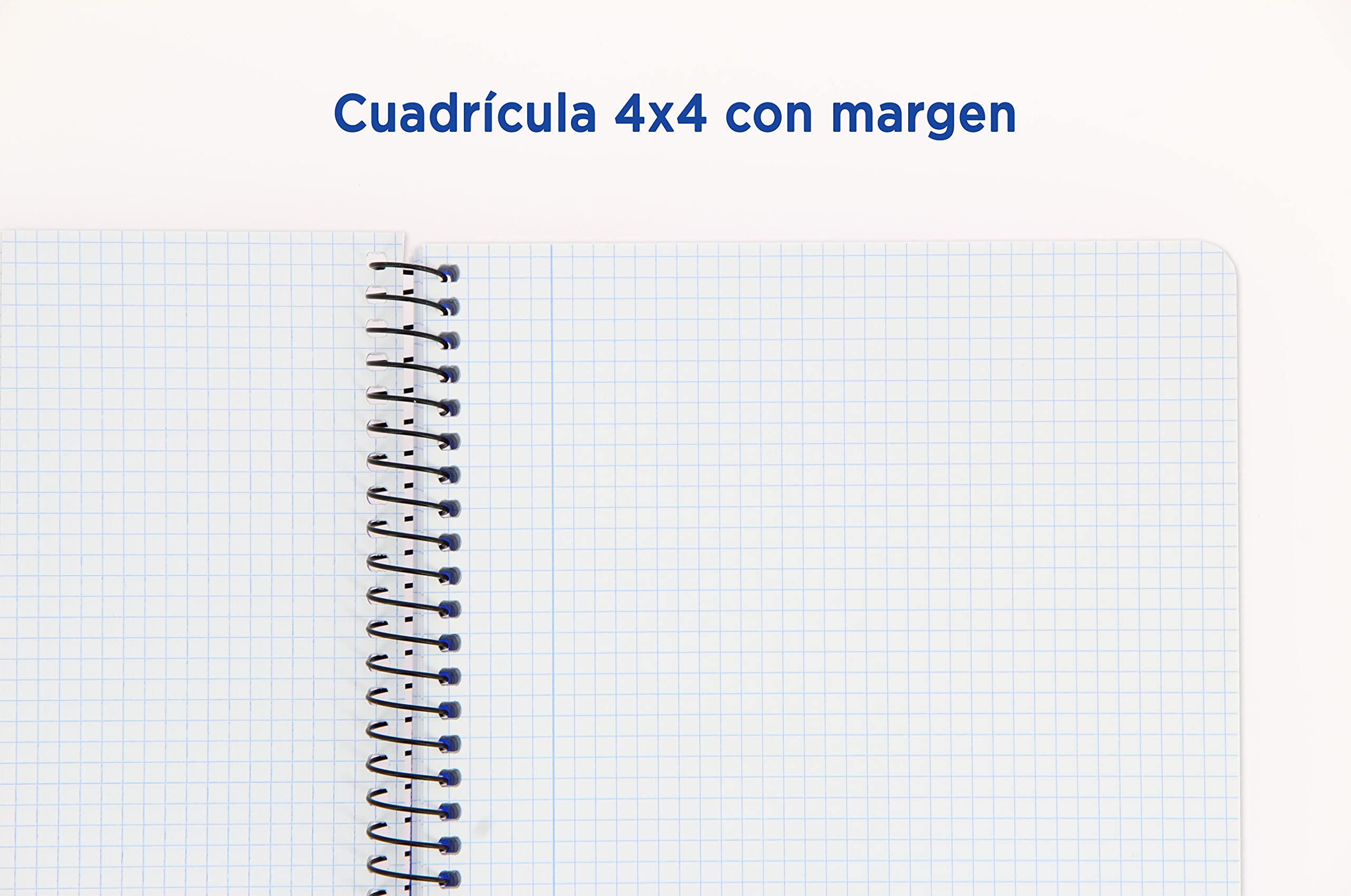 PAQ/5 Block SPIRALE, 80H 90 g. eckige Röhren.4 x 4 C/M Deckel Kunststoff Classic (21.5 x 15.5 cm) 5