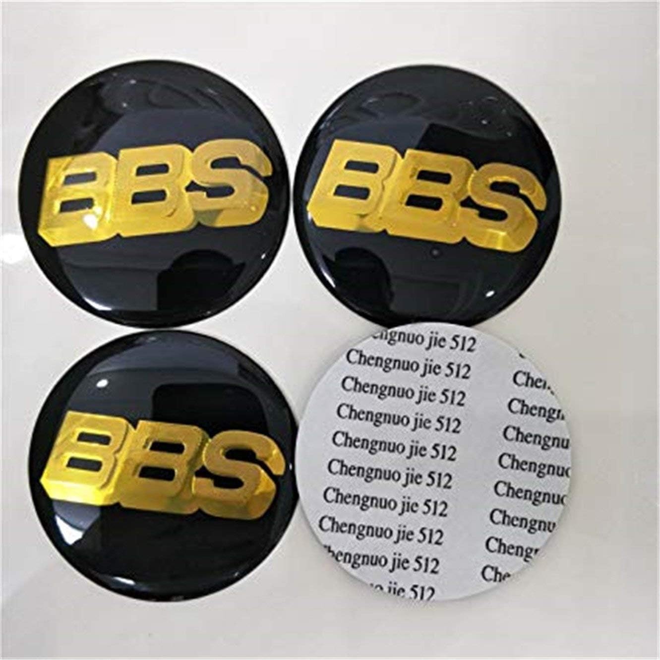 3.15” BBS Black/Gold Wheel Center Caps Emblems 4 pcs Set 80mm BBS 3D