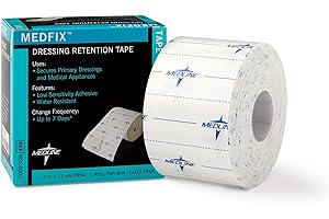 Medline MedFix Dressing Retention Tape with S-Release Liner; Secures Primary Dressings and Medical Appliances; 2" x 11 yd