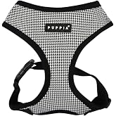 Puppia Amatus Dog Harness A (Over-The-Head) Fashionable Houndstooth Pattern Spring Summer Harness for Small and Medium Dogs, Black, Small