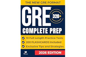 GRE Test Prep: The Most Complete Study Guide with 10 Full-Length Practice Tests, Weekly Bonus Exams, and 200 Flashcards to Ma