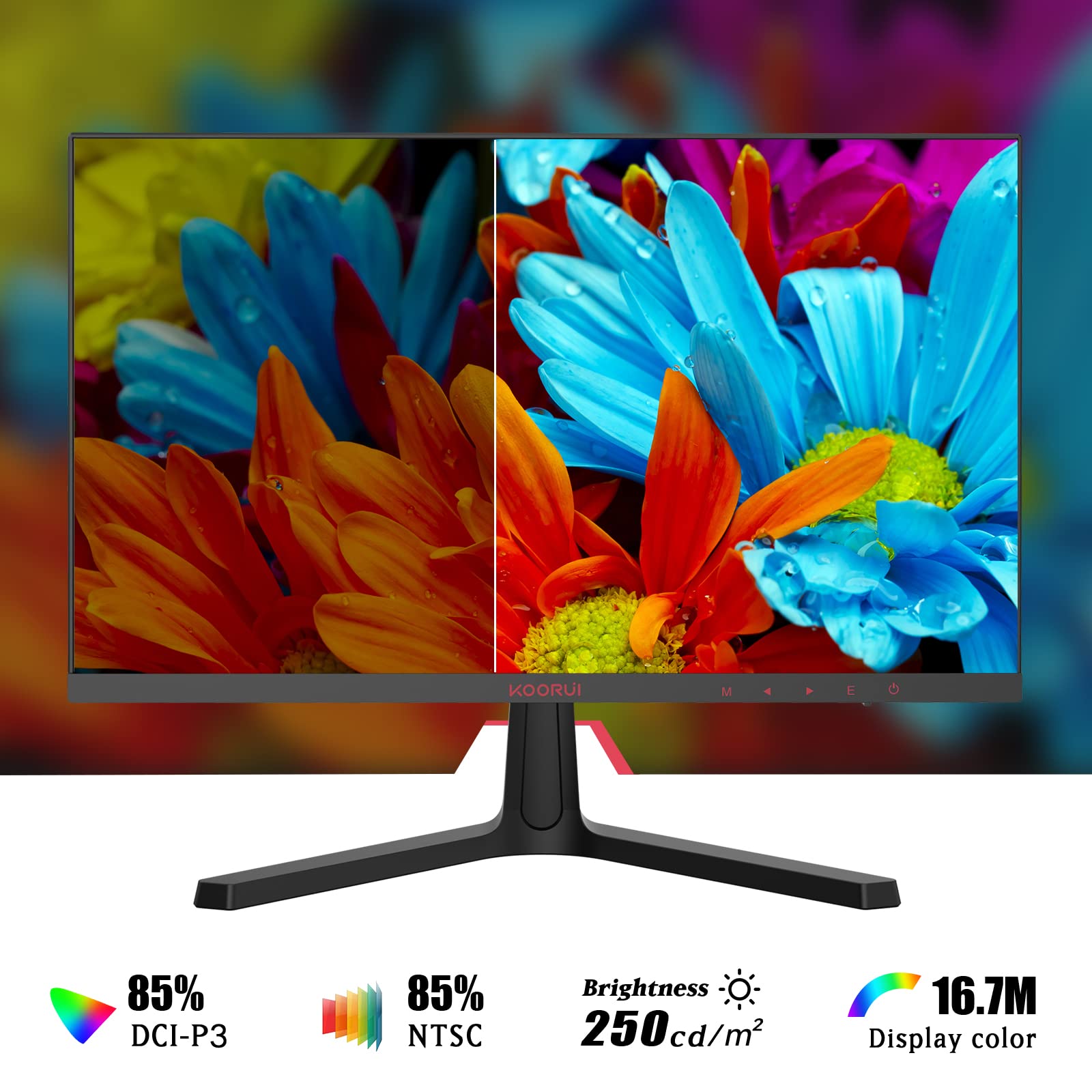 KOORUI 24 Inch Computer Monitor -FHD 1080P Gaming Monitor 165Hz VA 1ms, AdaptiveSync Technology, LED Monitors with Ultra-Thin, HDMI X2 /DP, VESA Compatible, Tilt Adjustable, Eye Care 24E4