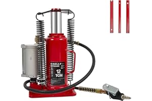 GAOLLY Air Hydraulic Bottle Jack, 12 Ton (26455) lbs Hydraulic Bottle Jack with 10.43''-19.88'' Lifting Range & Manual Hand Pump, for Pickup, Truck, RV, Auto Repair