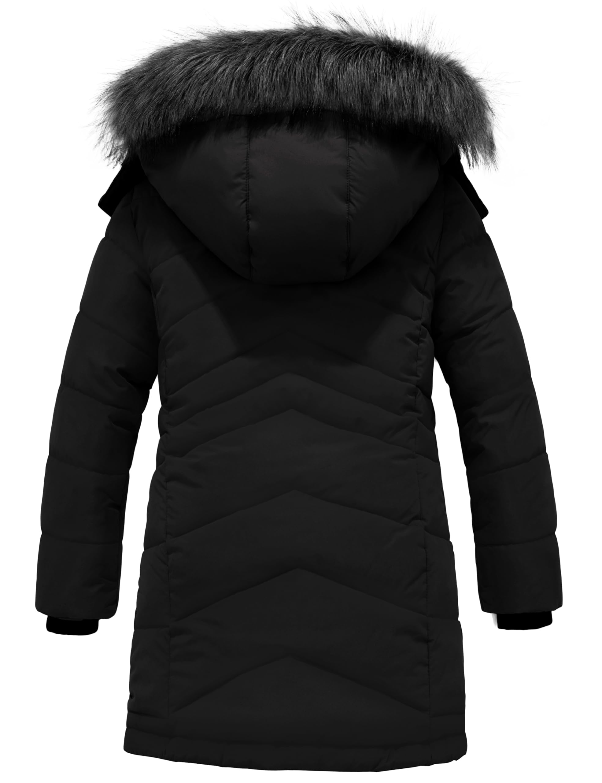 ZSHOW Girls' Winter Coat Insulated Long Quilted Puffer Jacket Warm Hooded Parka Snow Coats