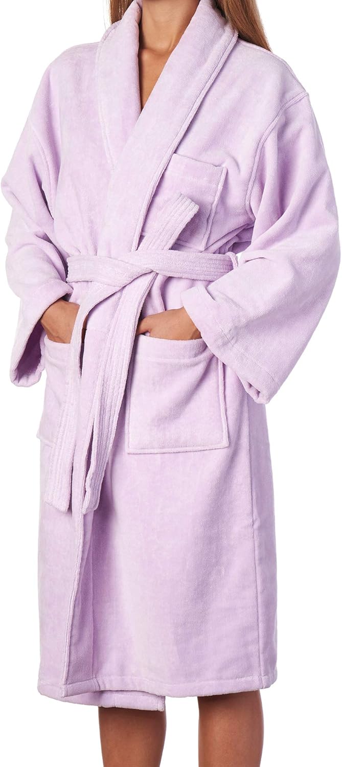 Alpine Swiss Blair Womens Cotton Terry Cloth Bathrobe Shawl Collar Velour Spa Robe at  Women’s Clothing store