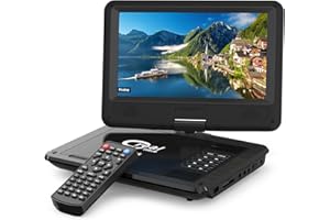 QGYDQH 11.5" Portable DVD Player for Kids and Car with 9.5" Swivel Screen, 4-6 Hours Working Time, Car DVD Player with Dual Speakers, Remote Control, Support Sync TV, Region Free USB/SD/AV (Black)