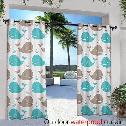 Amazon Com Sea Animals Grommet Outdoor Curtains Pattern Smiling