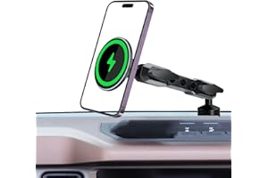 ZKJAYOE Phone Mount Holder for Ford Bronco 2021 2022 2023 2024 2025 2/4 Door,Magnetic Wireless Charging,Magsafe Charger for Ford Bronco, for Ford Bronco Accessories with C-C cable(Not for Bronco Sport)