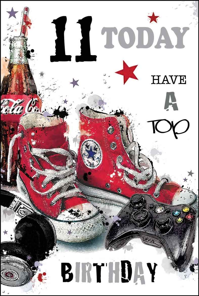 Jonny Javelin Boy Age 11 Today Have A Top Birthday Card - Gaming