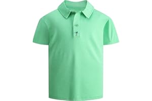 Dekomere Boys Short Sleeve Pique Polo Shirt Uniform Golf T-Shirts for Kids 6-16 Years