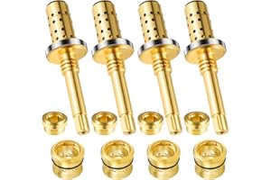 TANXURY 4 Set REB-Valve Rebuild Kit Replacement for Symmons Temptrol Shower Valves, TA-10 Flow Control Spindle Assembly, TA-4 Hot and Cold Seats, Fix Tub/Shower Valve Leak, Brass