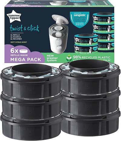 Tommee Tippee Twist and Click Advanced Nappy Disposal Refills Pack of 6
