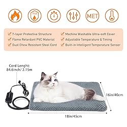 INVENHO Heated Cat Bed, Waterproof Adjustable