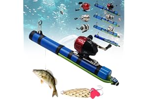 ASAINT Fishing Catapult Rod Adjustable Latex Tube Slingshot Casting Tool, Portable Bait Feeding Fishing Pole for Freshwater/Saltwater, Suitable for Kids Outdoor Activities, Travel & Hunting