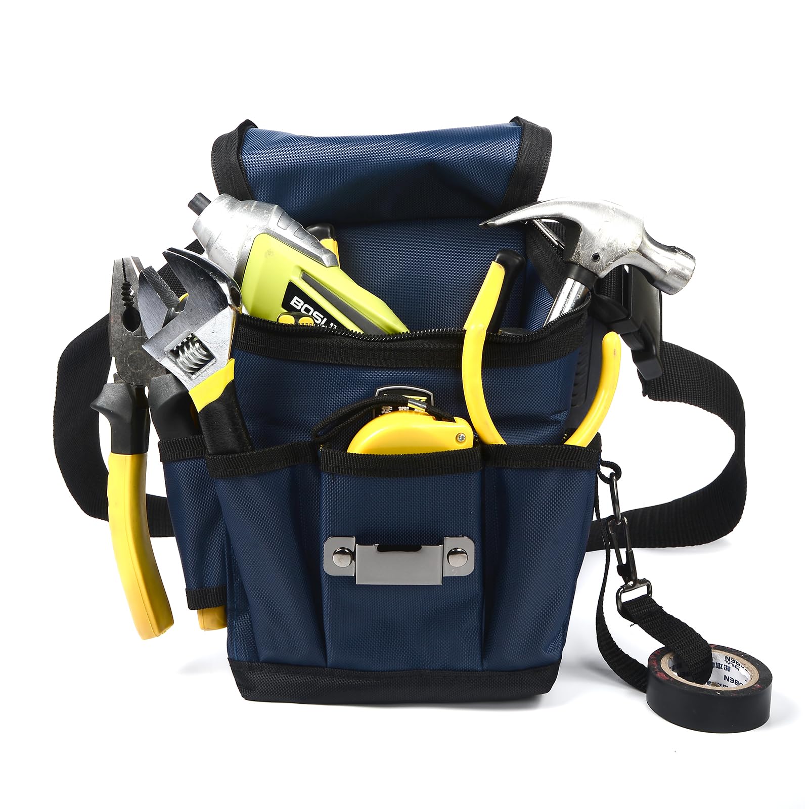 Tool Belt Pouch, Canvas Pocket Tool Pouch Belt, Heavy Duty Professional Tool Pouch Storage Bag, Spanner Plier Wrench Canvas Organizer for Electrician, Plumber, Carpenter, Mechanic (C)