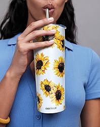 CHIUTUUY 20oz Skinny Tumbler with Lid and