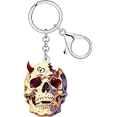 NEWEI Acrylic Halloween Horror Skull Zombie Keychains Voodoo Doll Keyring Jewelry for Women Girls Purse Car Accessories