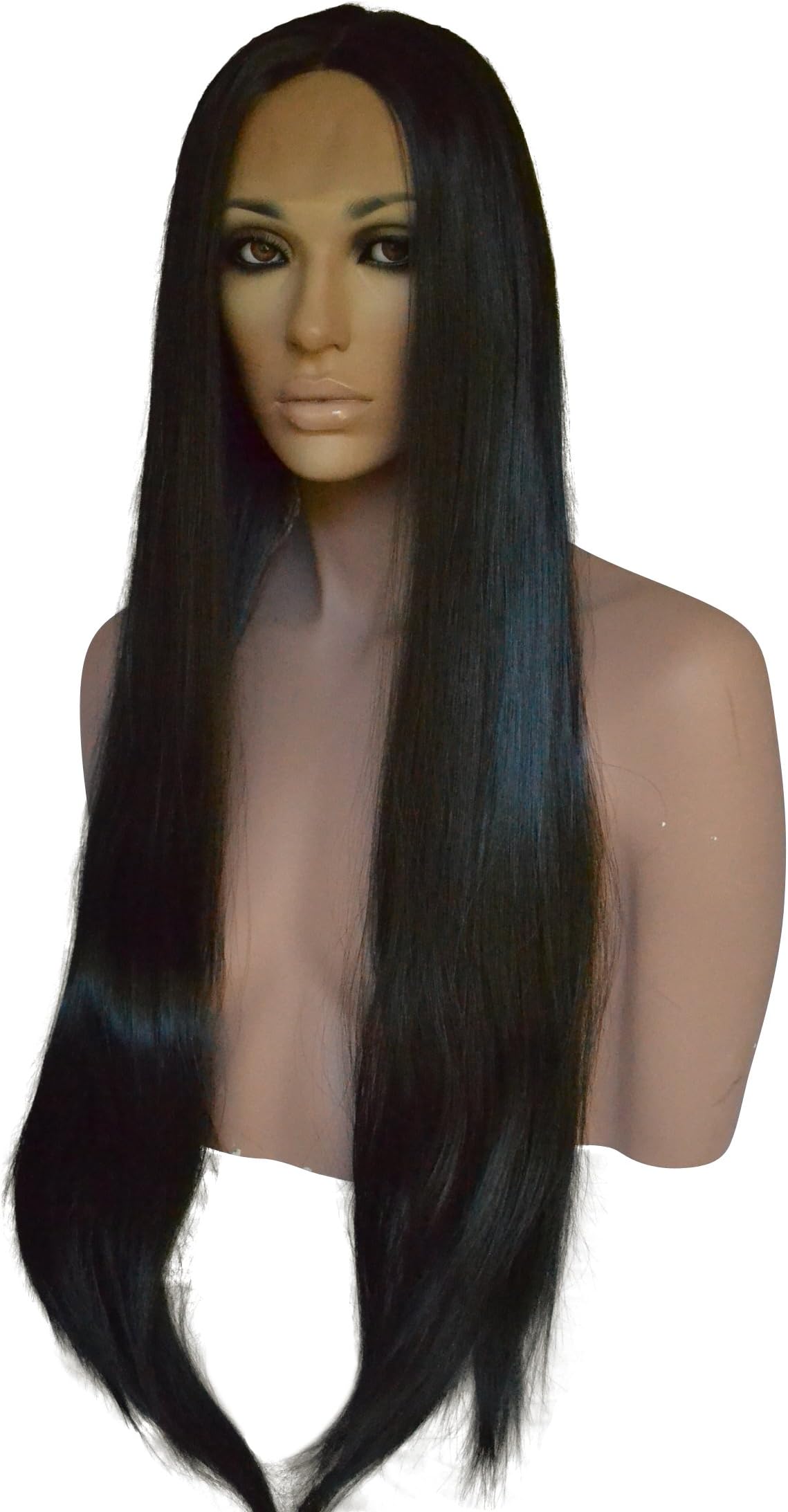 Long, Straight, Silky, Lace Front Wig with Center Part.