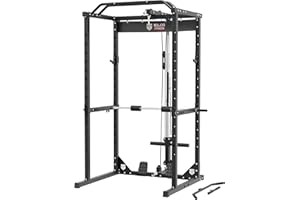 MAJOR LUTIE Major Fitness Power Cage, Raptor F16 Squat Rack All-in-One 1200lbs Capacity Power Rack with LAT Pull Down and More Attachment for Home Gym, Weight Cage