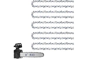 JINFFR 5 Pack 8 Inch Chainsaw Chain 3/8" LP Pitch .043" Gauge 33 Drive Links, 8" Pole Saw Chain Fits Ryobi P4361, P5452, Worx WG349, Poulan 810 EPT, Greenworks, Milwaukee and More