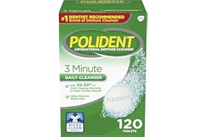 Polident 3 Minute Triple Mint Antibacterial Denture Cleanser Effervescent Tablets, 120 count (Pack of 2)