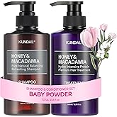 KUNDAL Korean Shampoo and Conditioner Set [Baby Powder] Salon-quality, Long Lasting Scent, Moisturizing, Sulfate-Free, Argan & Macadamia Oil, Korean Hair care, 16.9 fl oz each, Valentines Day Gifts