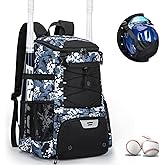 KAVIGOR Baseball Bag for Youth and Adult, Softball Backpack 40L Large Capacity, Bat Backpack with Shoes Compartment and Hidden Helmet Holder