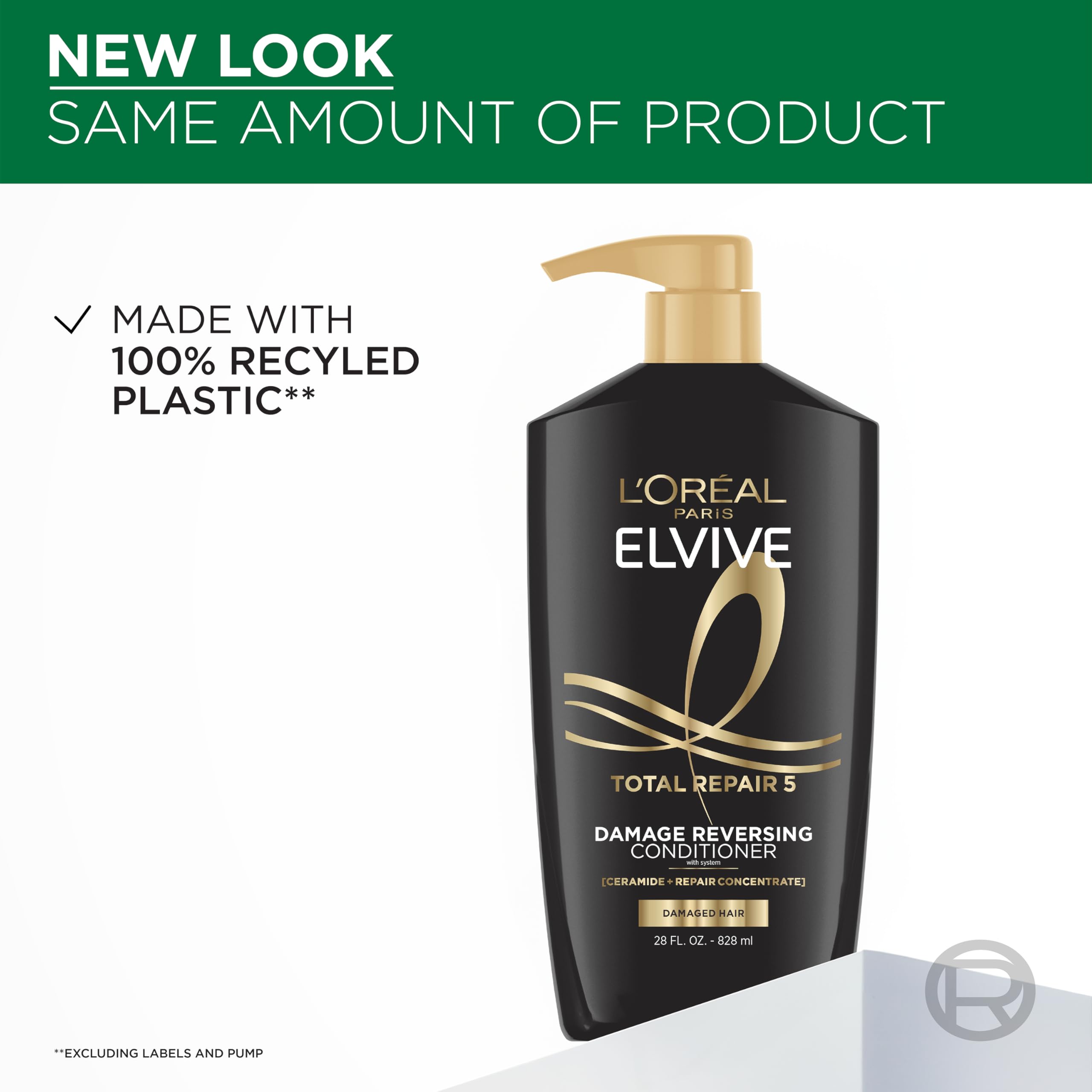 L'Oreal Paris Elvive Total Repair 5 Repairing Conditioner for Damaged Hair Conditioner with Protein and Ceramide for Strong Silky Shiny Healthy Renewed Hair 28 Fl Oz(Packaging May Vary)
