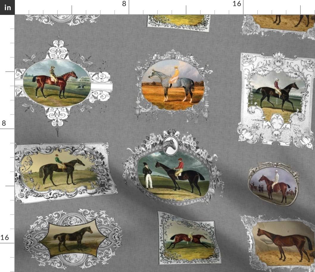 Spoonflower Fabric Equestrian Horse Racing Portrait