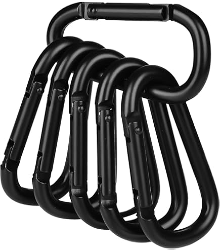 2pc 3\" Aluminum Carabiner D Shape Buckle Pack Spring Snap Keychain Clip Hoo