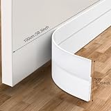 EXTSUD Adhesive Door Bottom Weather Stripping 100x5cm White Silicone Draft view 8
