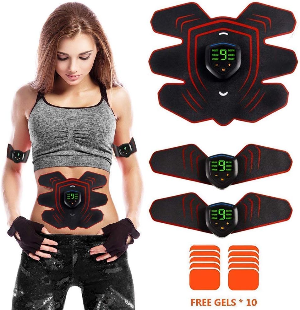 IVSUN ABS Trainer Muscle Stimulator, Stomach Toner Abdominal Exerciser Slendertone ABS Workout Electric ABS Toner Stomach Toning Belt Weight Loss Equipment Home for Men & Women