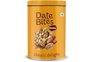 Farmley Protein Dates Bars Jars| Dates Bite with No Added Sugar | Made with Zero Added Sugar | Dates, Pistachio, Cashews, Almonds, Honey | Healthy Protein Bars 200 g (Pack of 10) (7.05 Oz)