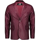 Jild Invisible Stitching Casual Leather Blazer for Men - 2-Button Closure Coat Style Regular Fit Lambskin Leather Jacket Men
