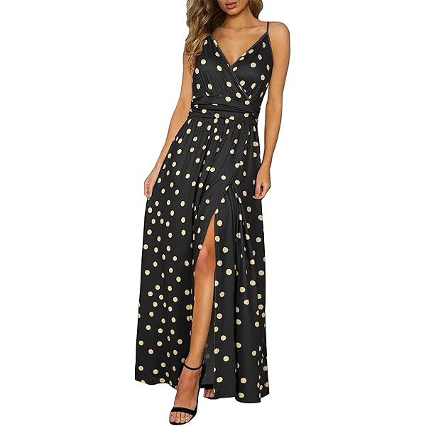 Wrap Dress Black Dress Gold Polka Dots Lulus Dresses Black And Gold Size Xs  Lulus Maxi