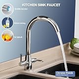 Haiba Kitchen Tap Mixer Monobloc Dual Lever 360 Swivel Chrome 1 Hole Deck view 2