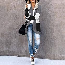 ADJHDFH Crochet Sweaters For Women Black Long