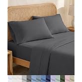 California Design Den 100% Organic Cotton Cal King Sheets, 4 Pcs Set, Grey | GOTS Certified, Lightweight Crisp &amp; Airy Percale For Hot Sleepers, 15" Deep Pocket, All-around Elastic, Easy Care