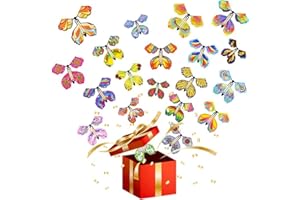 Chenkaiyang 20pcs Magic Flying Butterfly, Wind Up Butterfly Toy Bright Colors Elastic Band Flying Butterflies Toy Surprise Gift for Wedding Birthday Party