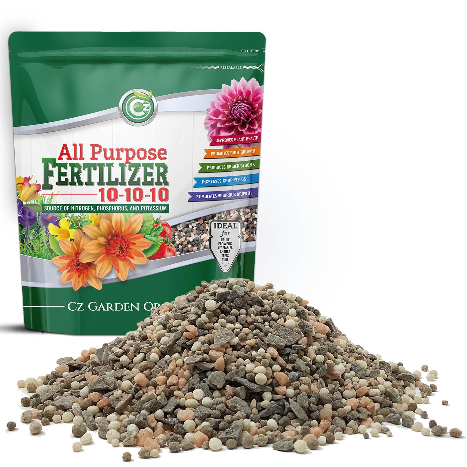 Photo 1 of 10-10-10 All Purpose Fertilizer - Made in USA - Granular Plant Food for Indoor/Outdoor Plants & Flower Gardens - Promotes Vigorous Growth, Big Blooms and Green Lawns!