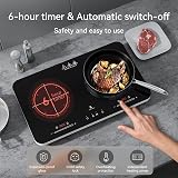 COOKNANO Induction Hob 2 Plates Double Cooktop 2800W Independent Control view 3