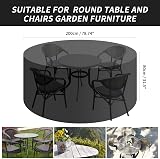 PATIO PLUS 200x80cm Round Garden Table Cover 420D Oxford Waterproof UV Black view 2