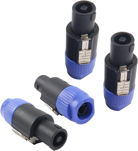 Lot De 8 Connecteurs Speakon 4 Pôles Compatibles Neutrik - Prise Mâle/femelle - Pour Câbles Haut-parleur