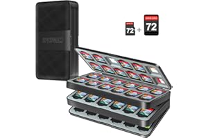 iPLYGAM Switch Game Case Holder for Nintendo Switch/OLED/Lite with 72 Cartridge Slots+72 Micro SD Card Storage Portable Game Organizer Traveler Gift Accessory