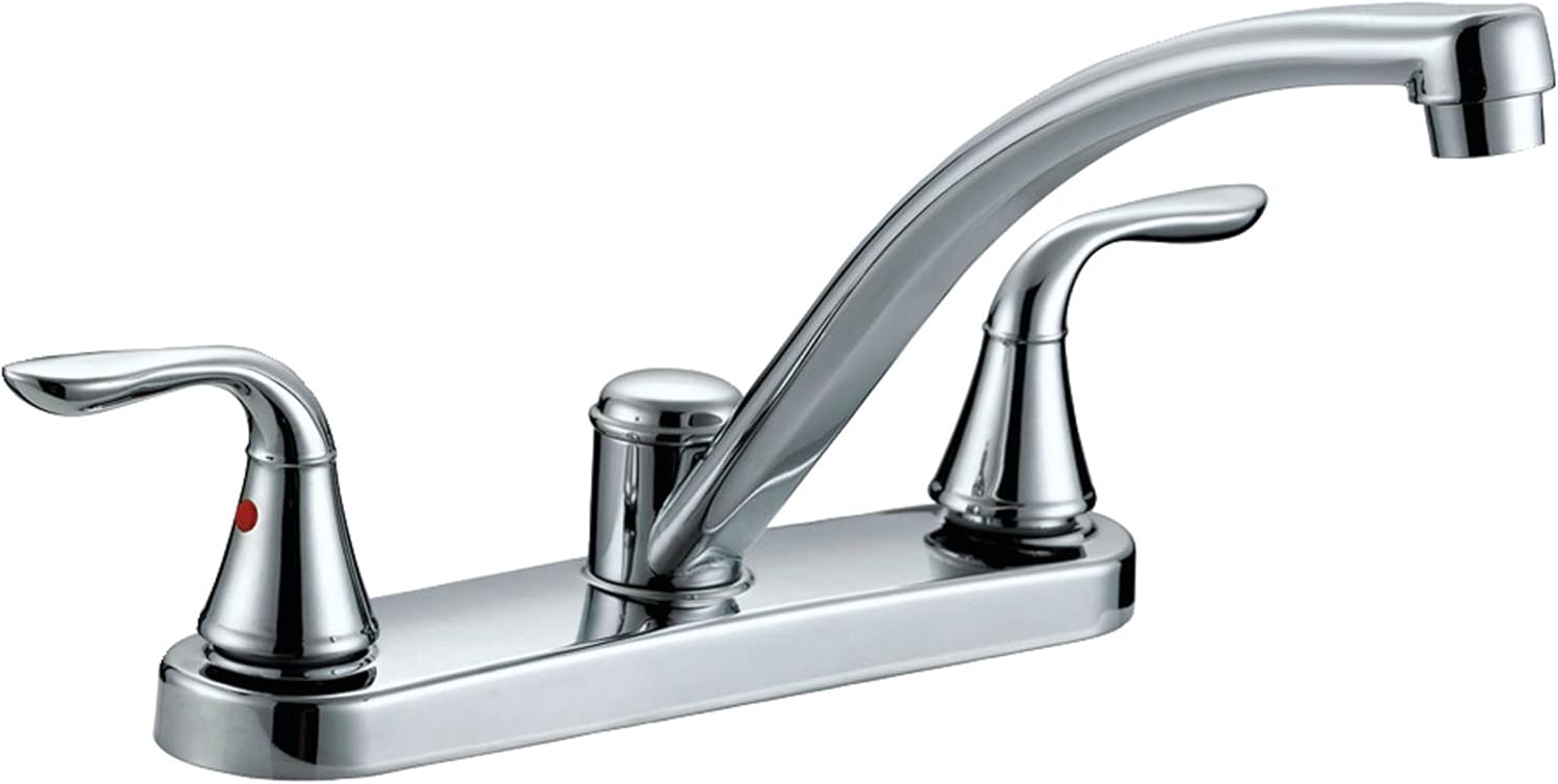 Chrome Plated 2 Handle Pom Cartridge Kitchen Faucet, Faucet Handles