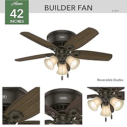 Hunter Fan Company, 51090, 42 inch Builder Snow