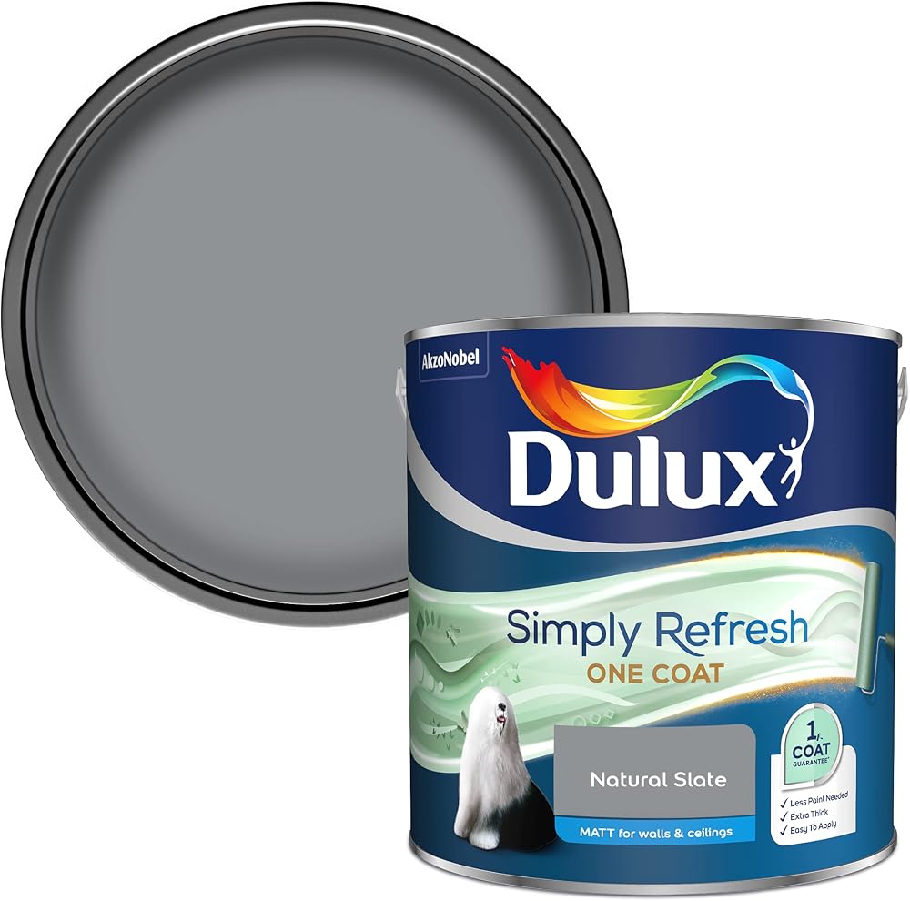 Dulux Simply Refresh Matt Emulsion Paint Natural Slate 2.5 l Pack 1