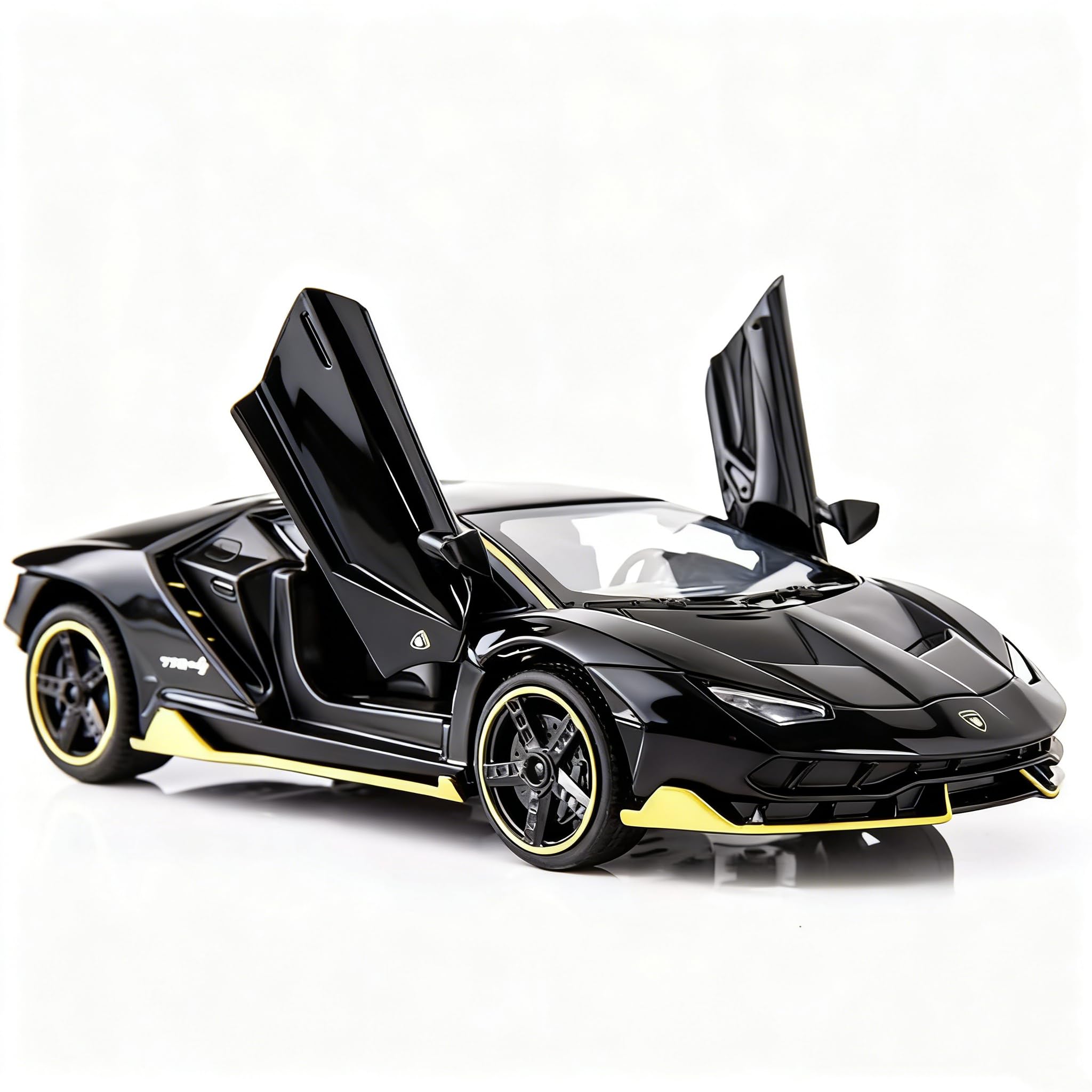 TGRCM-CZ 1:32 Lamborghini LP770 Model Pull Back Car Toy car with Sound and Light for Kids Boy Girl, Metal Body, Door Opened, Black
