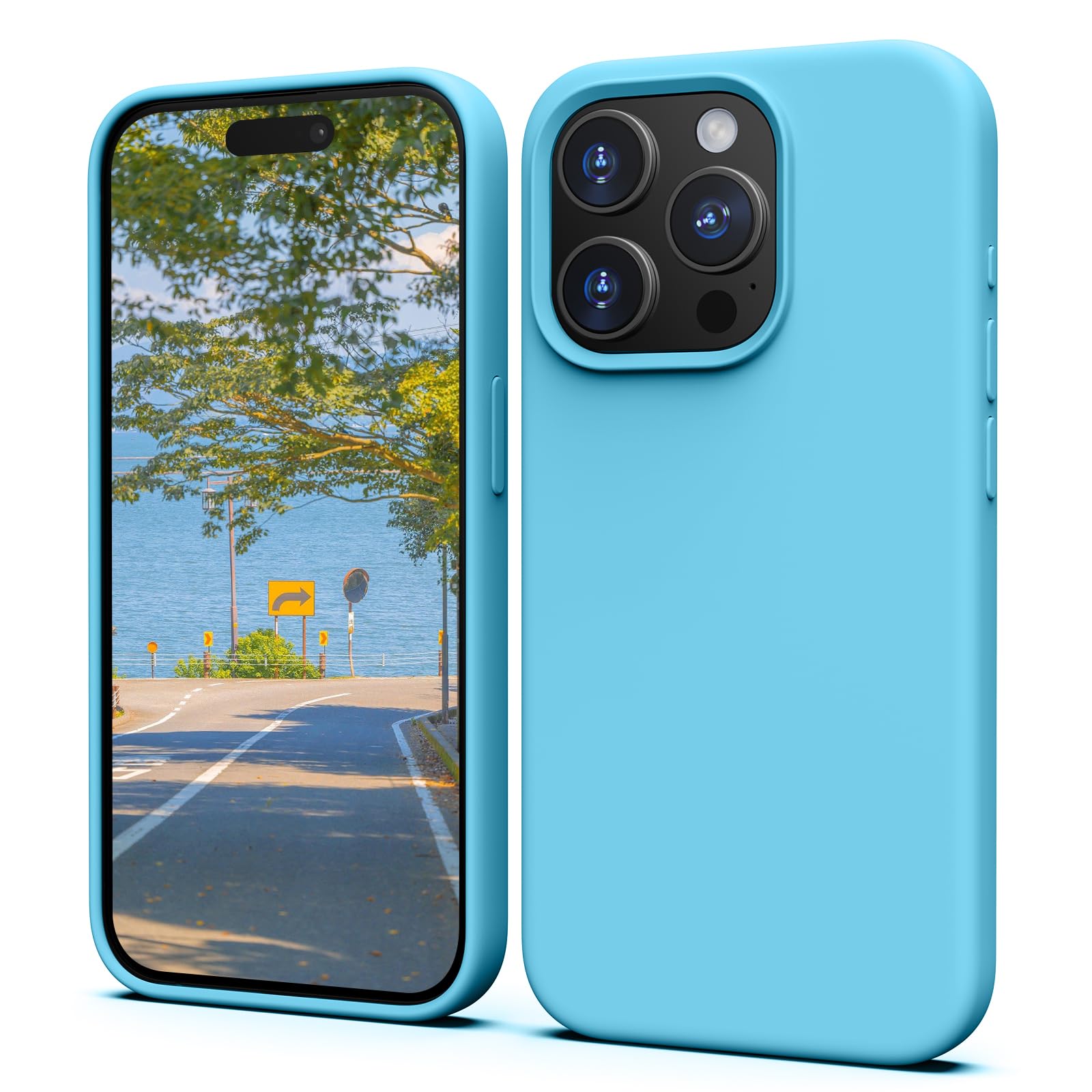 TIIXXA Silicone Case for iPhone 15 Pro Case, Soft Ultra Slim Protective Shockproof Liquid Silicone Phone Case, Anti-Scratch Microfiber Lining, 6.1" Sky Blue — image 1