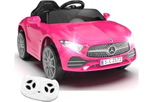 NEWDOOD Licensed Mercedes-Benz CLS 350 12V Kids Ride On Car with 2.4G Remote Control, Battery Powered Electric Car Ride On Vehicle w/Bluetooth, Music, Safety, Lights,Ride on Toys for Toddlers (Pink)
